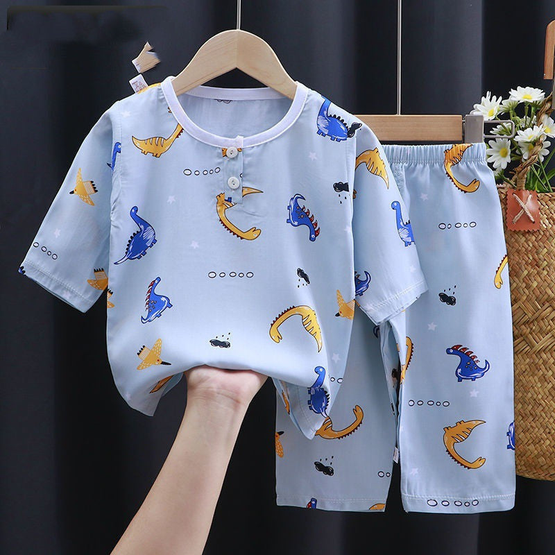 Summer Clothes Cotton Silk Air-conditioning Clothes Baby Clothes - Cool Comfort for Tiny Tots in Summer Heat