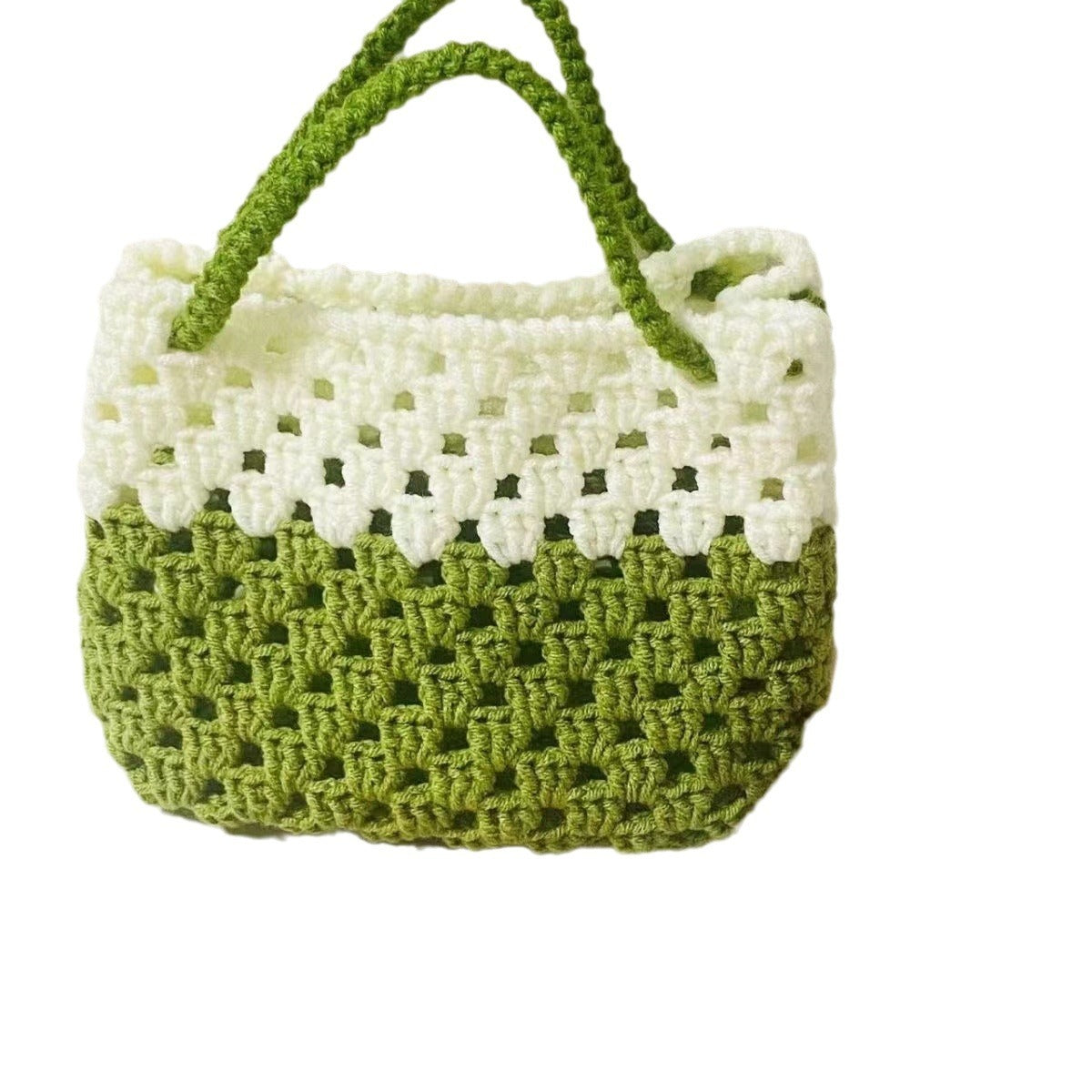 Summer Contrast Color Wool Handbag Hollow for DIY Ornament Accessories - Teleplus summer contrast color wool handbag