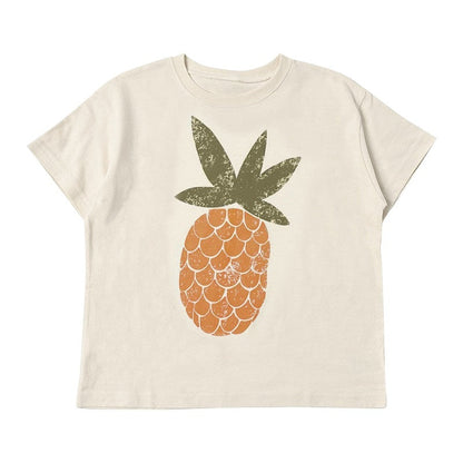 Cute Korean Style Short Sleeve Cotton T-Shirt with Fruit Pattern for Men Women - Fruitastic Fun Tiny Trendsetters