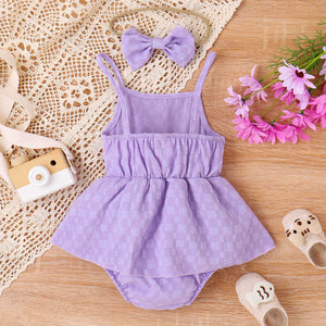 Purple Cotton Triangle Jumpsuit for Women in Various Lengths United States - Summer Babies Who Love Sunshine united