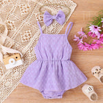 Purple Cotton Triangle Jumpsuit for Women in Various Lengths United States - Summer Babies Who Love Sunshine united