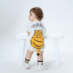 United States CHF Cotton Triangle Jumpsuit for Adults - Tropical Tiger Tiny Adventurers united states chf