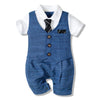 Summer New Baby Boy Jumpsuit Boys Gentleman Baby Children's Clothing - Blue