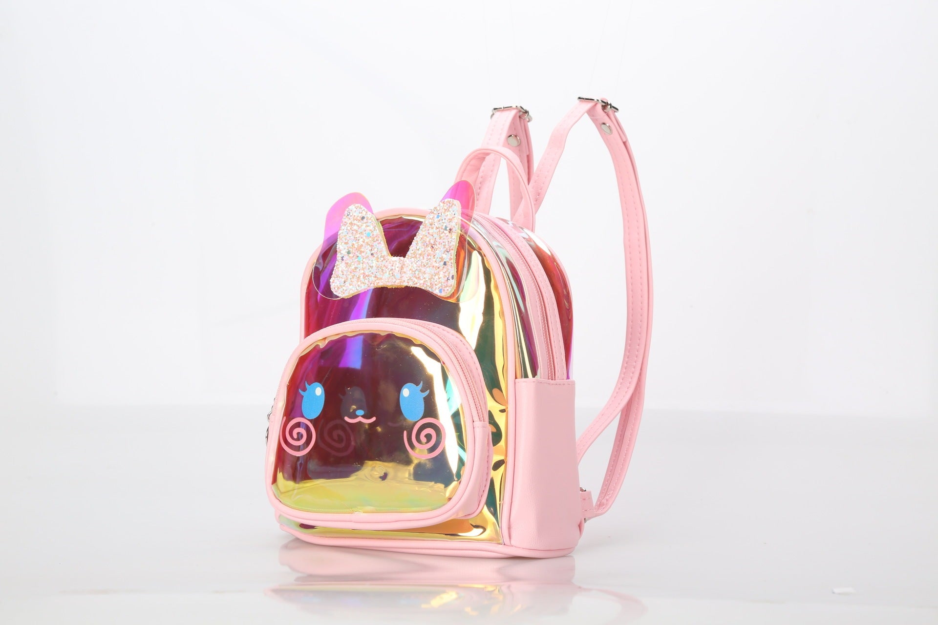 Summer New Spot Kindergarten School Bag Colorful Transparent Laser Cute Cartoon Rabbit Children Backpack - Hopping Into