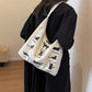 Summer Small Japanese Korean Idler Bag with Polyester Lining and Inner File Pocket - summer small japanese korean idle