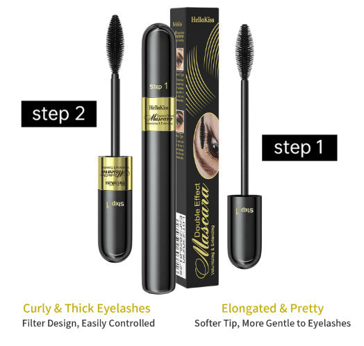 Sunflower Double Effect Waterproof Mascara for Long Thick Curling Lashes - Teleplus sunflower double effect waterproof