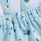 Sunken Stripe Cotton Short-sleeved Flower Suspender Skirt Infant Suit - Flower Power Skirt for Tiny Stylish Cuties