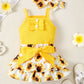 Sunken Stripe Sling Top With Bowknot Short Dress Sets - Sunkissed Style for Tots with Bowknot Bliss