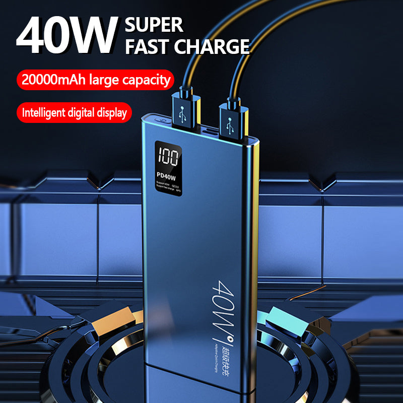 Super Fast Charging And Large Capacity 20000mAh Power Bank - Super Fast 20000mAh Power Bank with LCD Display