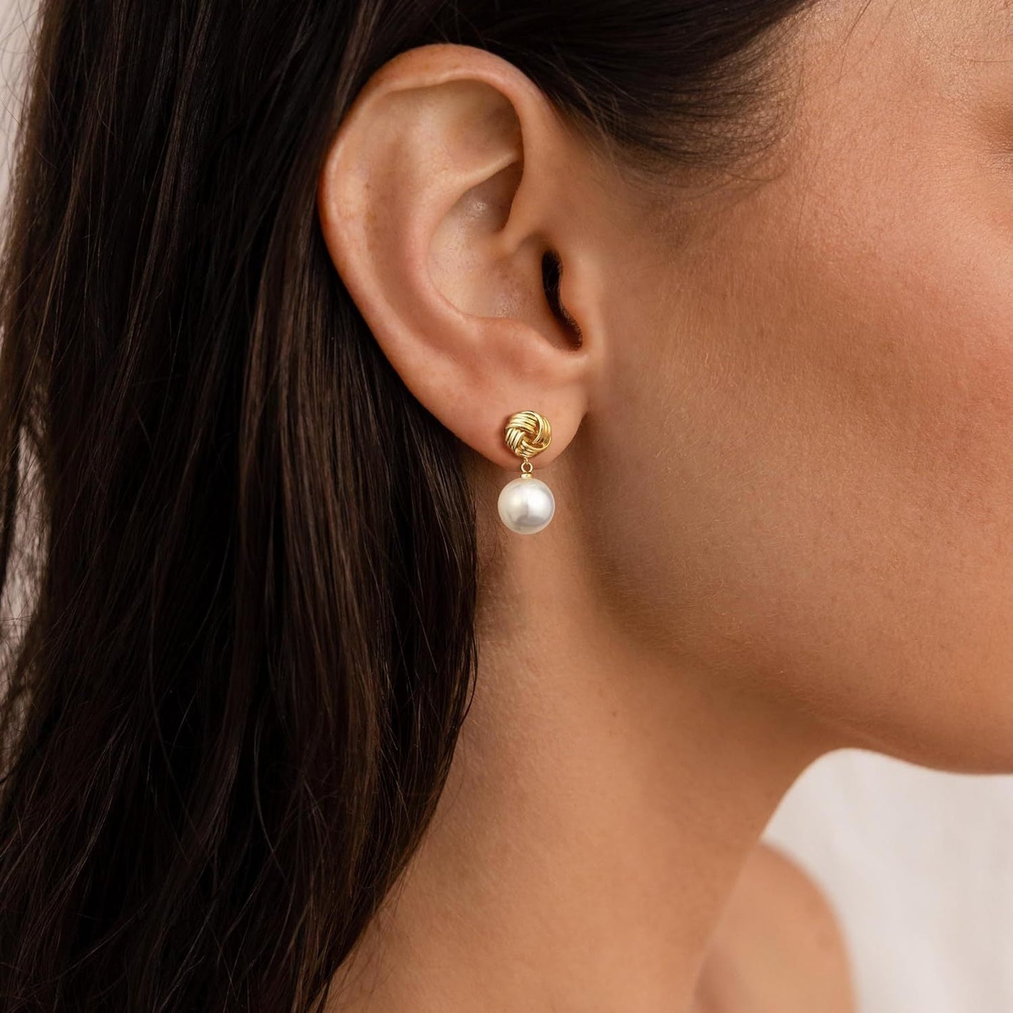 Electroplated Pearl Earrings Twist Plaid Circle Jewelry for Women in the United States - Your Style with Sweet Studs