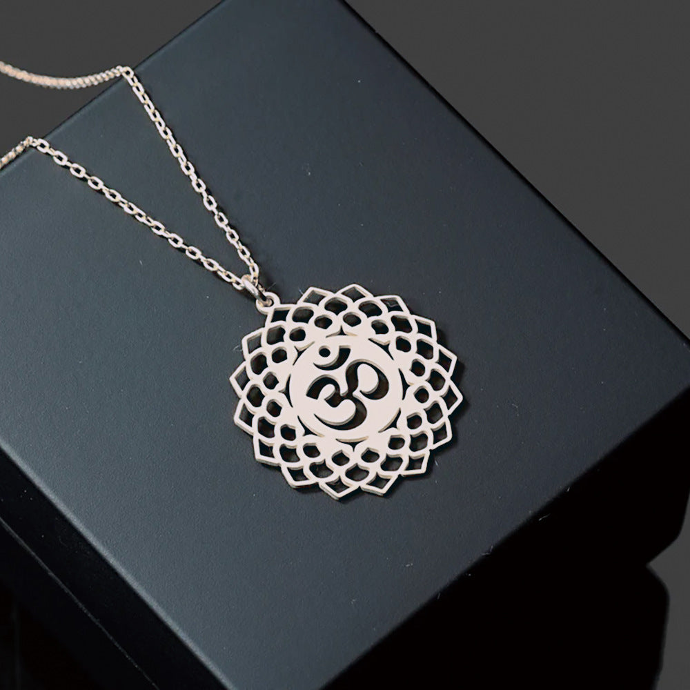 Symbol Necklace Lotus Pendant Personalized Stainless Steel