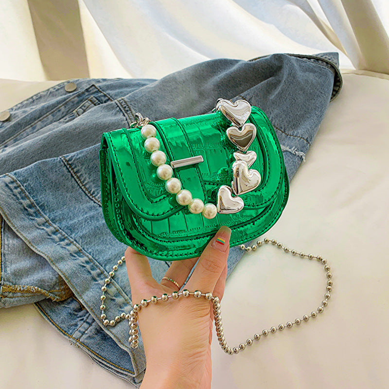 Synthetic Leather Laser Pearl Tote with Multiple Color Options for Daily - Teleplus Use laser pearl tote saddle girl