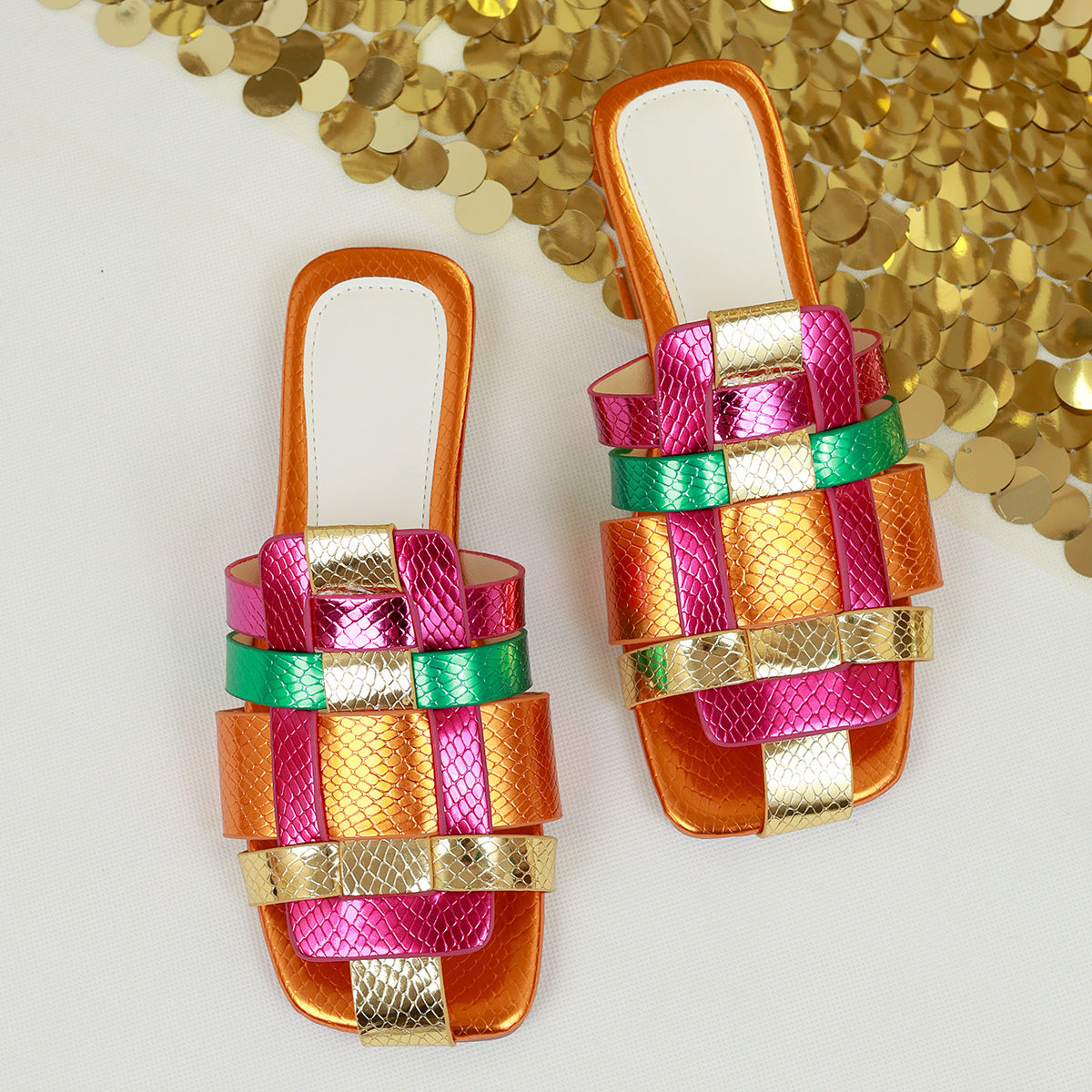 Synthetic Leather Slip-On Shoes for Women with Rubber Sole Sizes 37-43 - Teleplus synthetic leather slip-on shoes