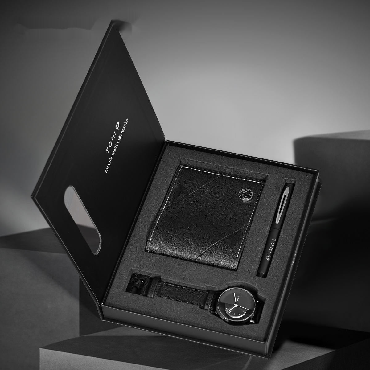 T080-1 Belt Wallet Watch and Signature Pen Gift Set for Men - t080-1