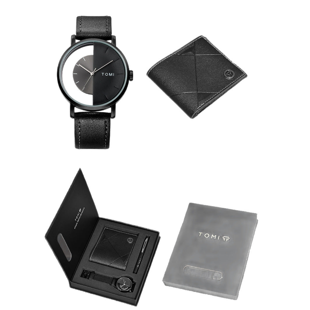 T080-1 Belt Wallet Watch and Signature Pen Gift Set for Men - t080-1