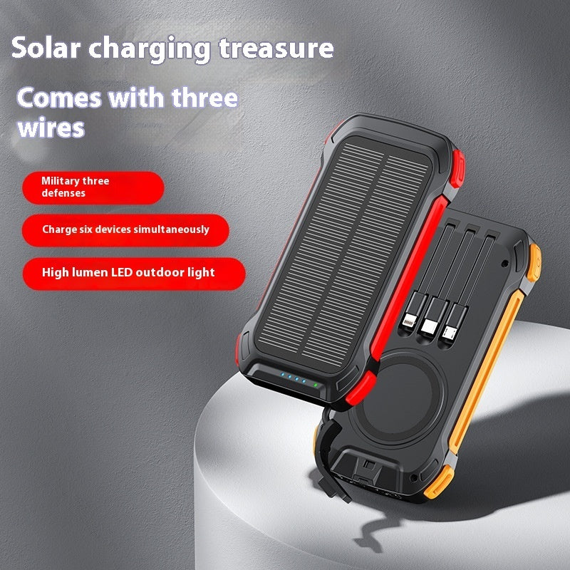 Taineng Yang Wireless Charging With Built-in Cable Outdoor Mobile Power Bank - Taineng Yang Solar Charging Wireless