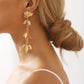 Tassel Metal Lotus Exaggerated Earrings - Tassel Metal Lotus Earrings for Dramatic Ears