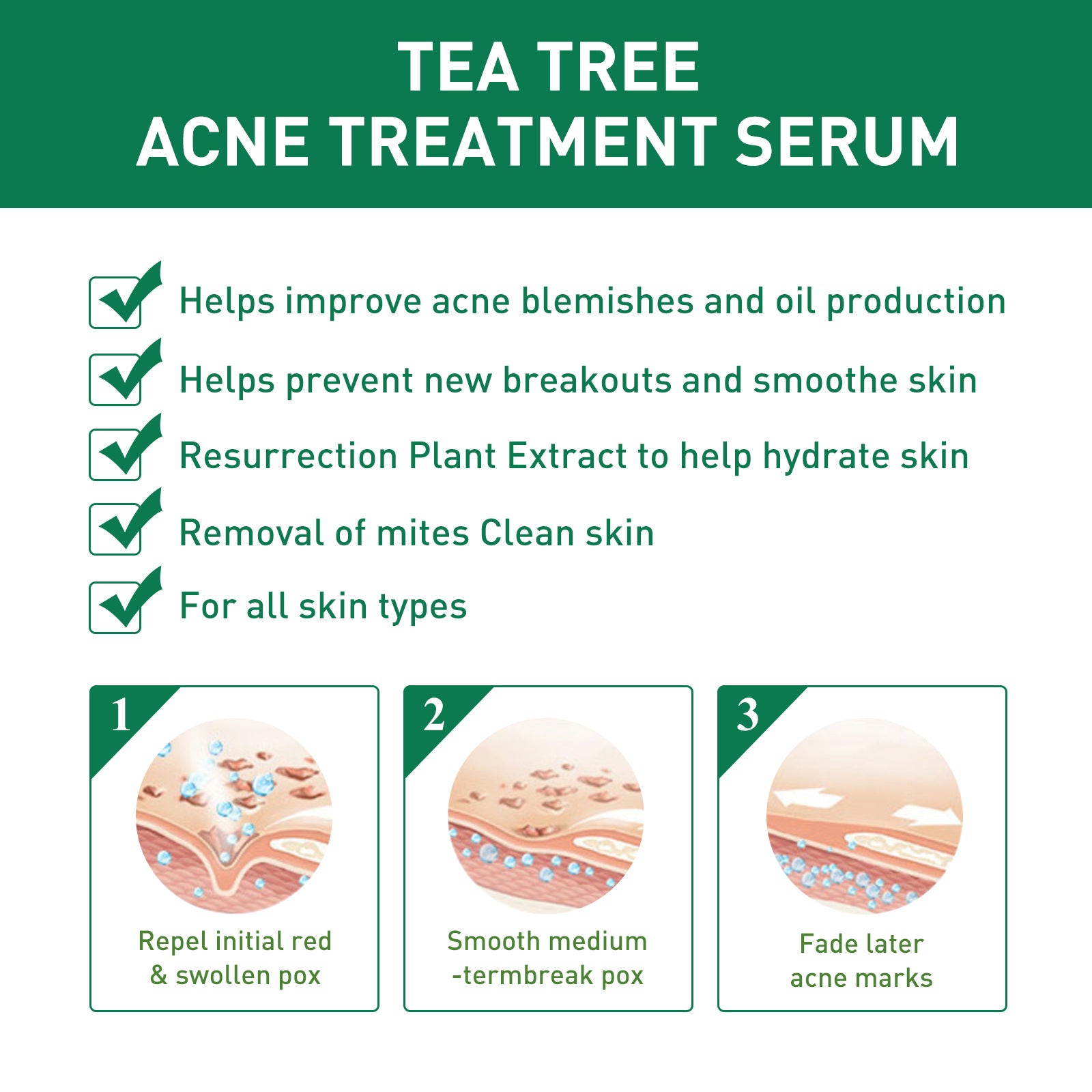 Tea Tree Oil Facial Nursing Solution for Skin Cleaning 17ml - Nourishing tea tree oil facial skin cleaning