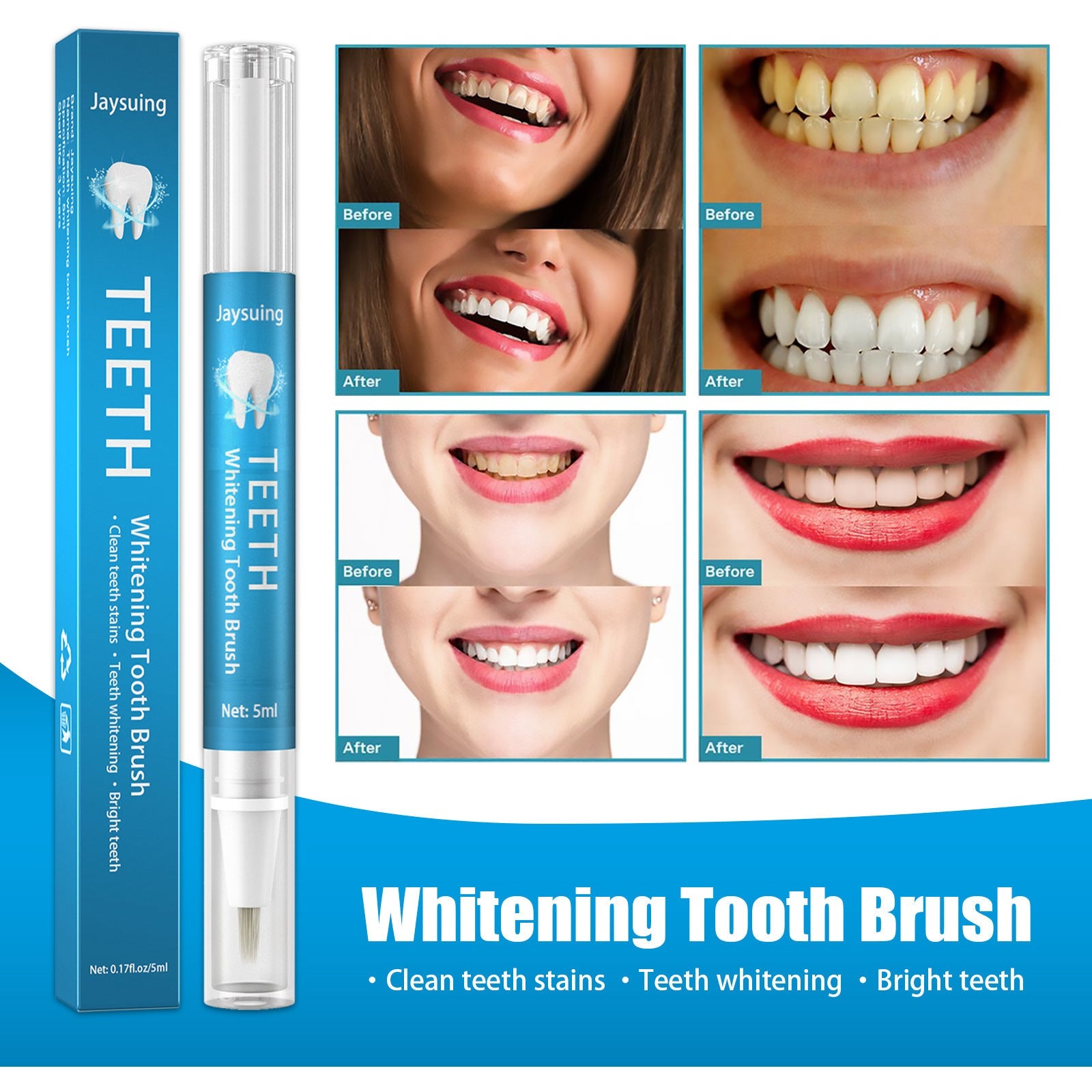 Teeth White Pen for Brightening Oral Care Remove Stains and Yellowing - Smile Brighter with the Magic teeth white pen