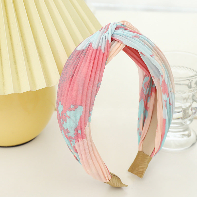 Colorful Knotted and Crossed Headbands for Wide Brim Hair Temperament Styles - Pressing Headband Humor wide brim hair