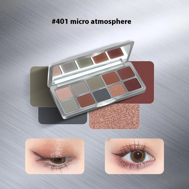 Ten Color Eyeshadow Palette with Glittering Blue and Matte Finish for Any Look - Teleplus ten color eyeshadow