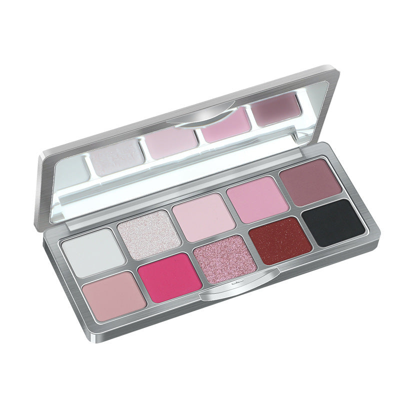 Ten Color Eyeshadow Palette with Glittering Blue and Matte Finish for Any Look - Teleplus ten color eyeshadow