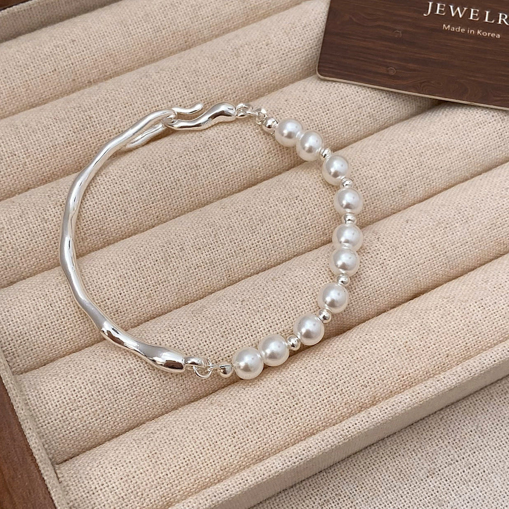 Texture Pearl Bracelet For Women Niche Design - Texture Pearl Bracelet for Women with Bright Beaded