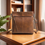 Textured Artificial Leather Packing Bag in Retro Brown Style - Teleplus textured artificial leather retro