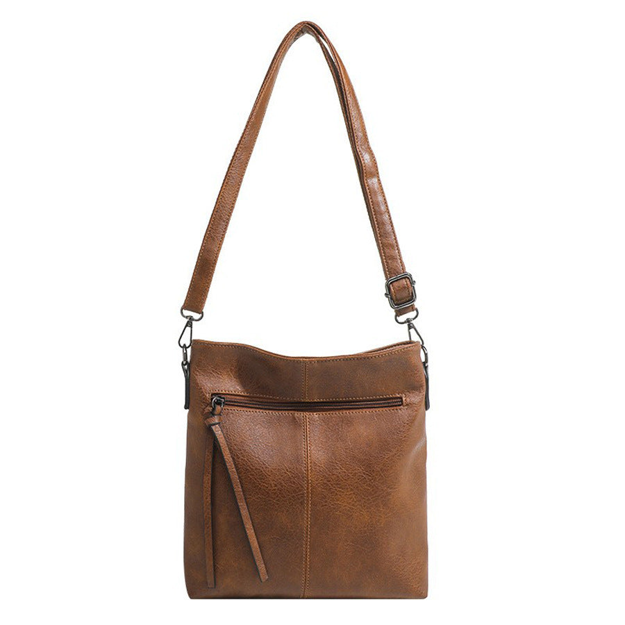 Textured Artificial Leather Packing Bag in Retro Brown Style - Teleplus textured artificial leather retro