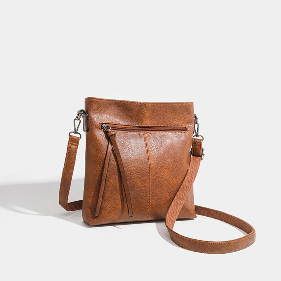 Textured Artificial Leather Packing Bag in Retro Brown Style - Teleplus textured artificial leather retro