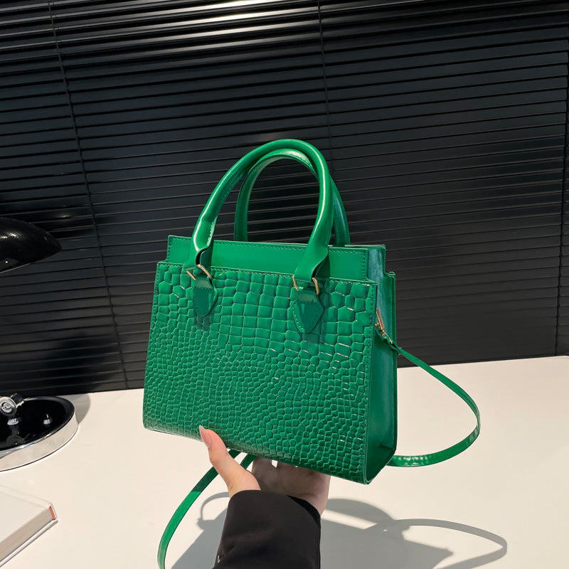 Textured Commuter Tote with Crocodile Pattern and Multiple Color Options - Teleplus Colors textured commuter tote