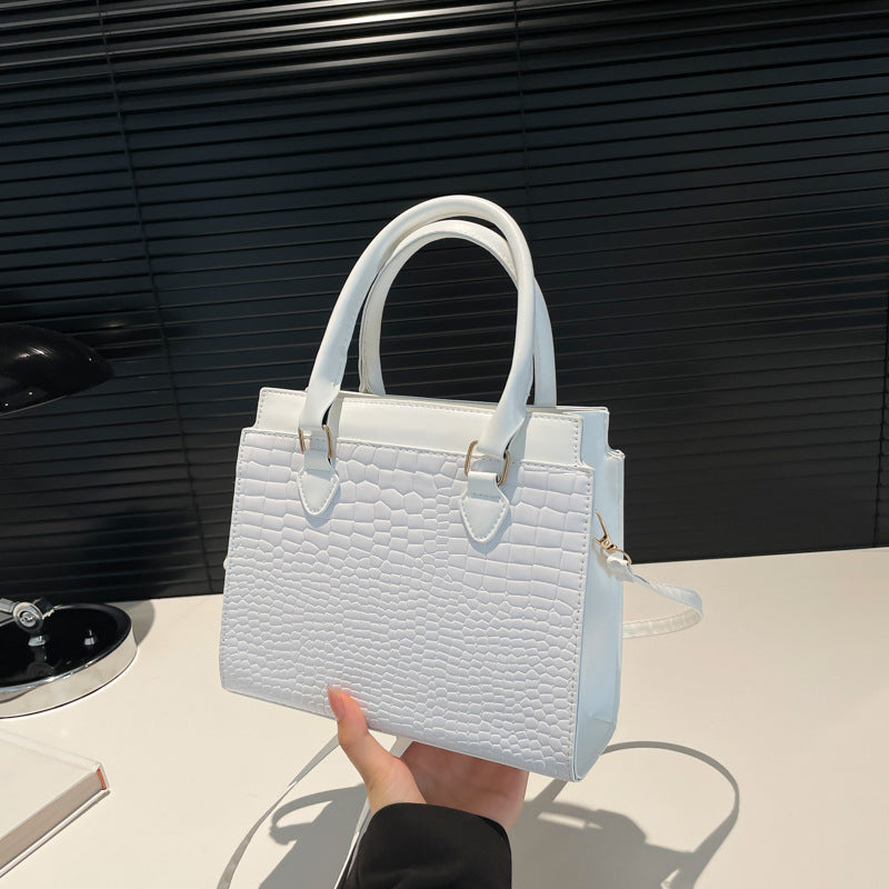 Textured Commuter Tote with Crocodile Pattern and Multiple Color Options - Teleplus Colors textured commuter tote