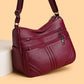 Textured Crossbody Bag with Soft Leather Finish and Multiple Pockets - Teleplus soft leather textured crossbody bag
