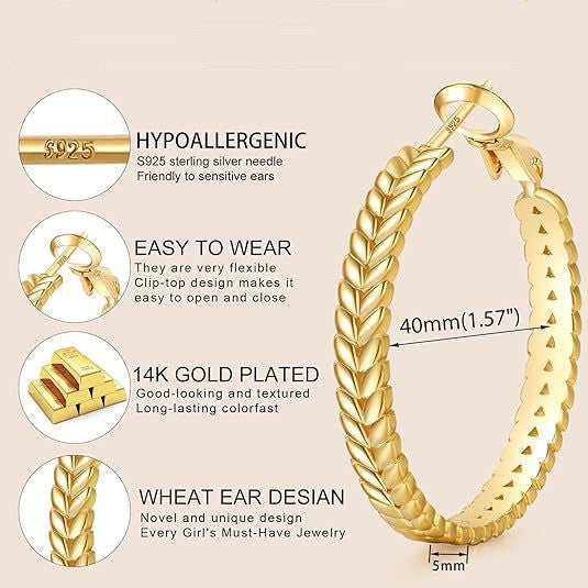 Thick Silver Earrings Wheat Ring Fashion - Wheat Ring Earrings That Shine Like Your Future