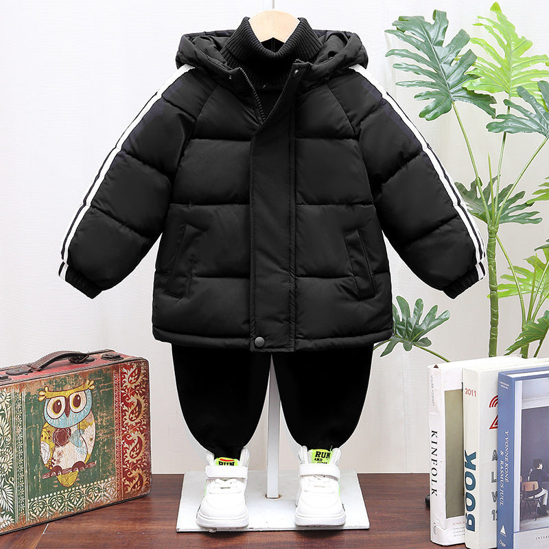 Thickened Cotton Clothes Fall Winter Coat with Zip-Up Design - cotton clothes thickened fall winter coat