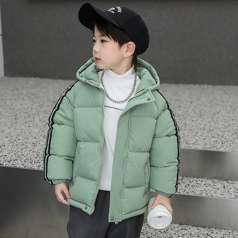 Thickened Cotton Clothes Fall Winter Coat with Zip-Up Design - cotton clothes thickened fall winter coat