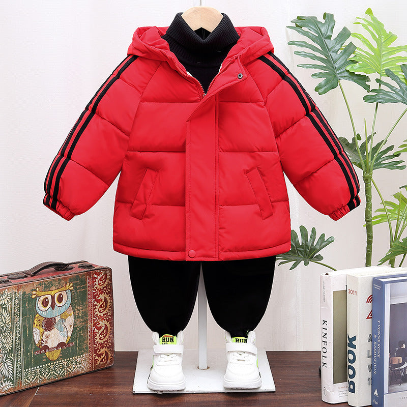 Thickened Cotton Clothes Fall Winter Coat with Zip-Up Design - cotton clothes thickened fall winter coat
