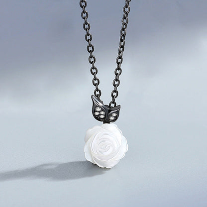 Electroplated Cross Pendant Chain for Women and Men in Gold White - Thorn Rose Necklace Lovers a2538 Styles united