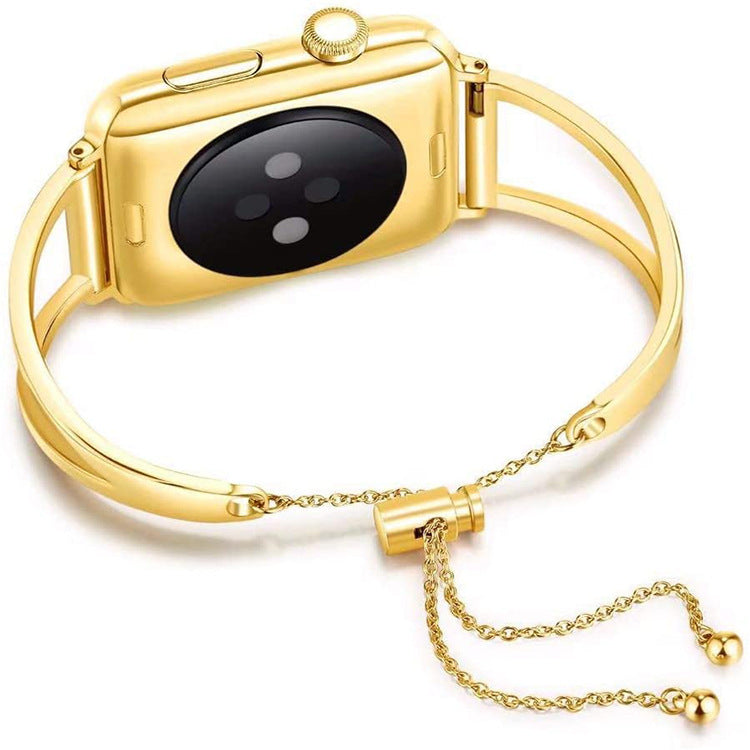 Three Bead Stainless Steel Smart Watch Strap Metal for Apple Watches - three bead stainless steel smart watch strap