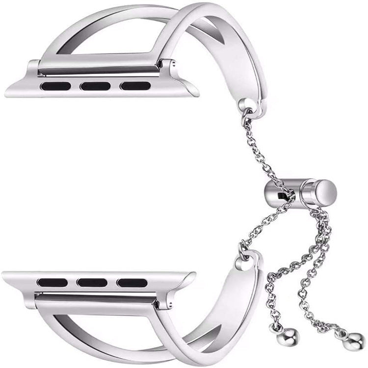 Three Bead Stainless Steel Smart Watch Strap Metal for Apple Watches - three bead stainless steel smart watch strap