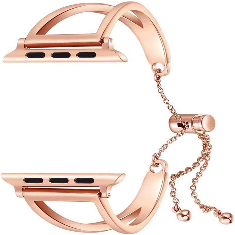 Three Bead Stainless Steel Smart Watch Strap Metal for Apple Watches - three bead stainless steel smart watch strap