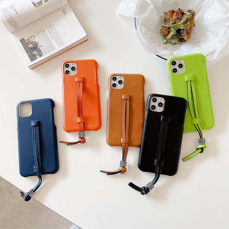 Leather Wrist Strap for Phone Compatible with iPhone Models - Three Bread Case Red Book leather wrist strap phone case
