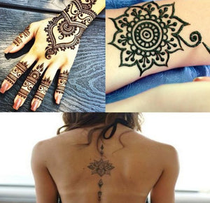 Three Color Tattoo Hand Paint Kit with Templates and Plasters - Painted for Your Wild Side three color tattoo hand