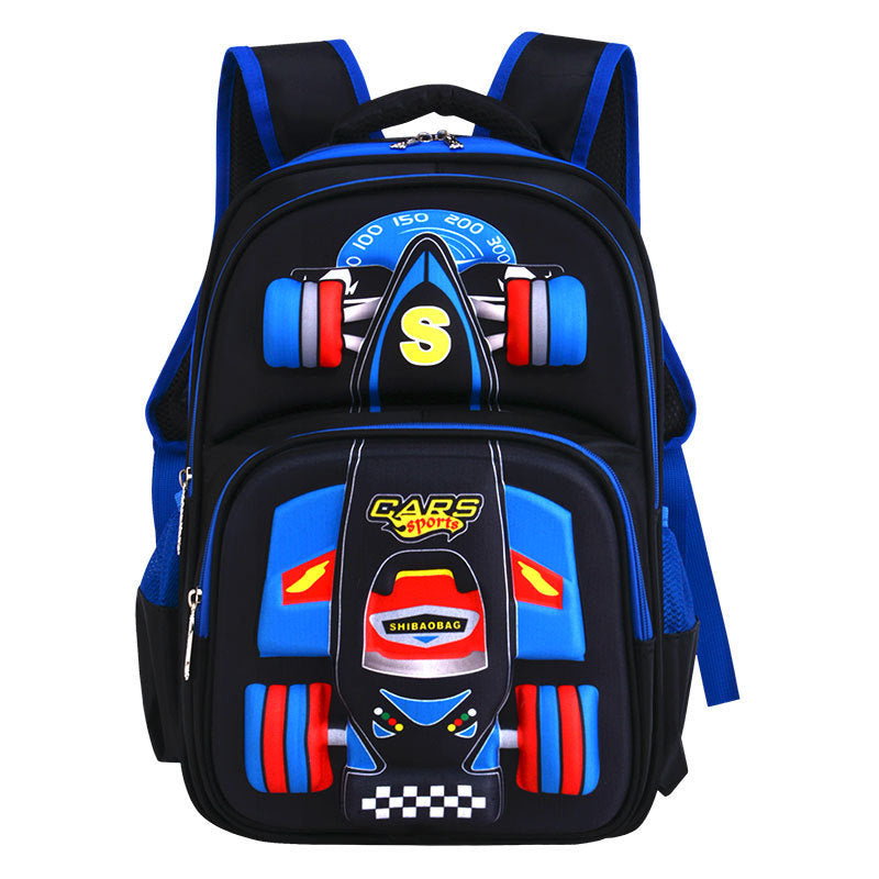 Three Dimensional Car Boys Primary School Trolley School Bag - Trolley School Bag for Future Car Boys Adventures