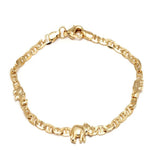 Three Elephants Stud Fashionable Golden Boat Chain - Three Elephants Stud Golden Boat Chain Anklet