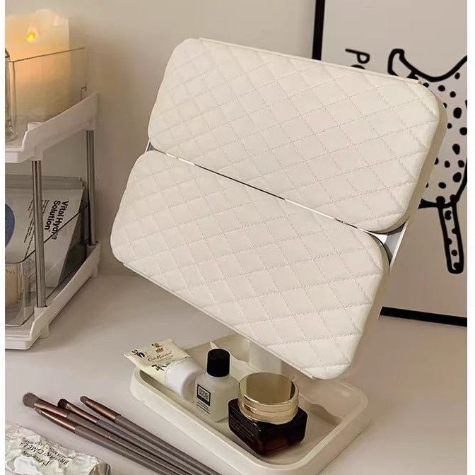 Three Fold LED Makeup Mirror with USB Rechargeable Lighting and Luxury Gift Box - Teleplus three fold led makeup mirror