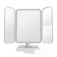 Three Fold LED Makeup Mirror with USB Rechargeable Lighting and Luxury Gift Box - Teleplus three fold led makeup mirror