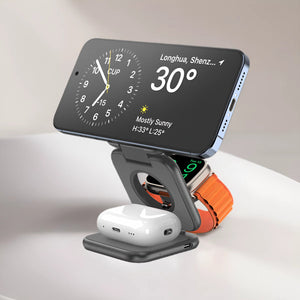 Three-in-One Magnetic Wireless Charger for United States CHF Devices - Suction Magic united states chf wireless charger