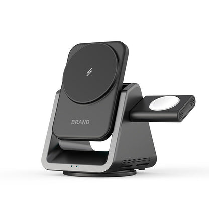 Three-in-one Wireless Fast Charger Magnetic Bracket Applicable Watch 15 Charging Set Headset - Three-in-One Wireless