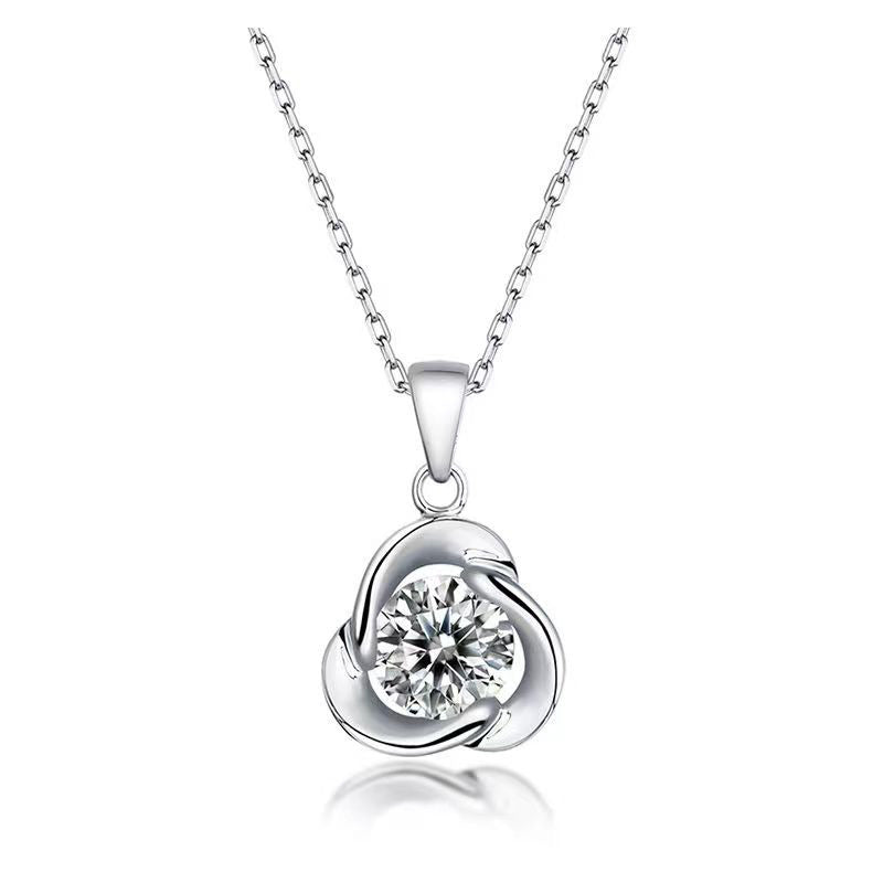 Three-piece Leaf Flower Clavicle Necklace - Three-Piece Leaf Flower Clavicle Necklace in Silver